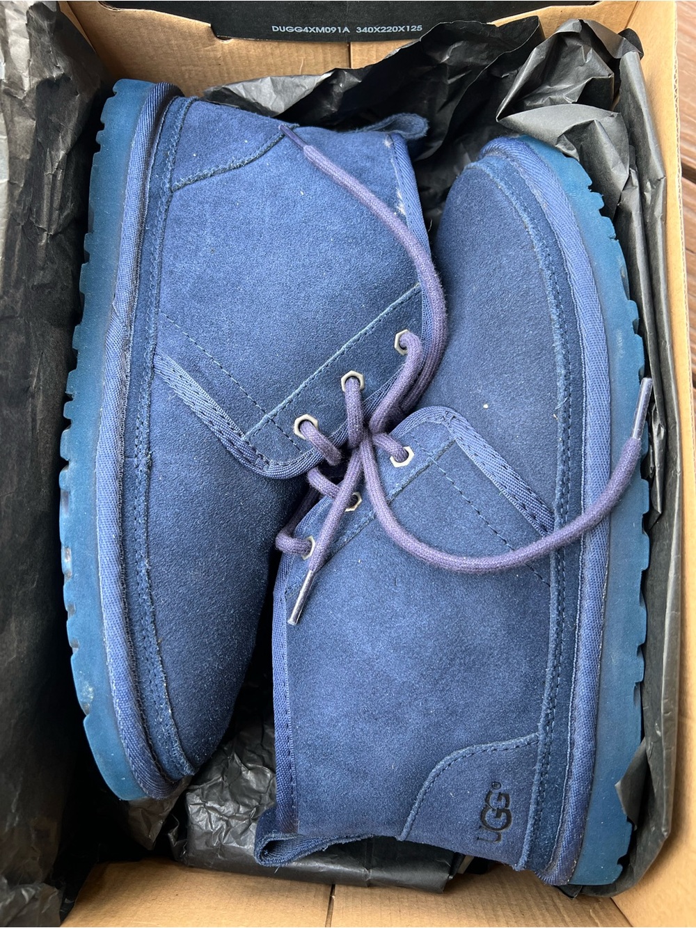 UGG Neumel Men’s Size 8 Blue Suede Chukka Boots 3236 Original Box